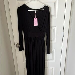 Elegant Black Long Sleeve Dress